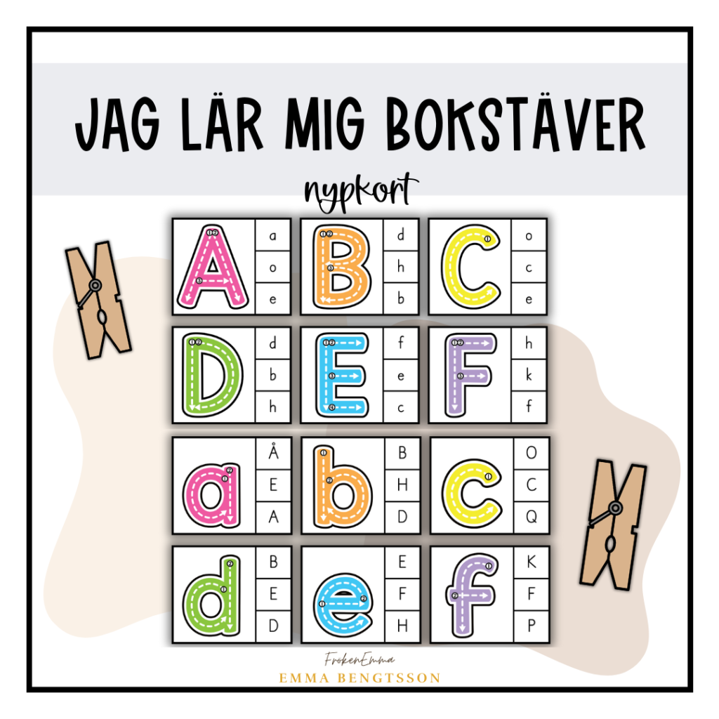 Jag lär mig bokstäver: nypkort (alfabetet)