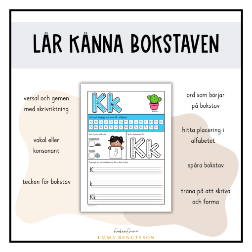 Jag lär mig bokstäver: bokstavsarbete (alfabetet)