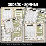 Ordgömmor – svår – 5 st med facit – sommar – 1 - bild 1