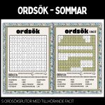 Ordgömmor – svår – 5 st med facit – sommar – 1 - bild 2