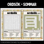 Ordgömmor – svår – 5 st med facit – sommar – 1 - bild 6