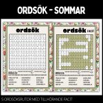 Ordgömmor – svår – 5 st med facit – sommar – 1 - bild 4