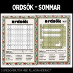 Ordgömmor – svår – 5 st med facit – sommar – 1 - bild 3