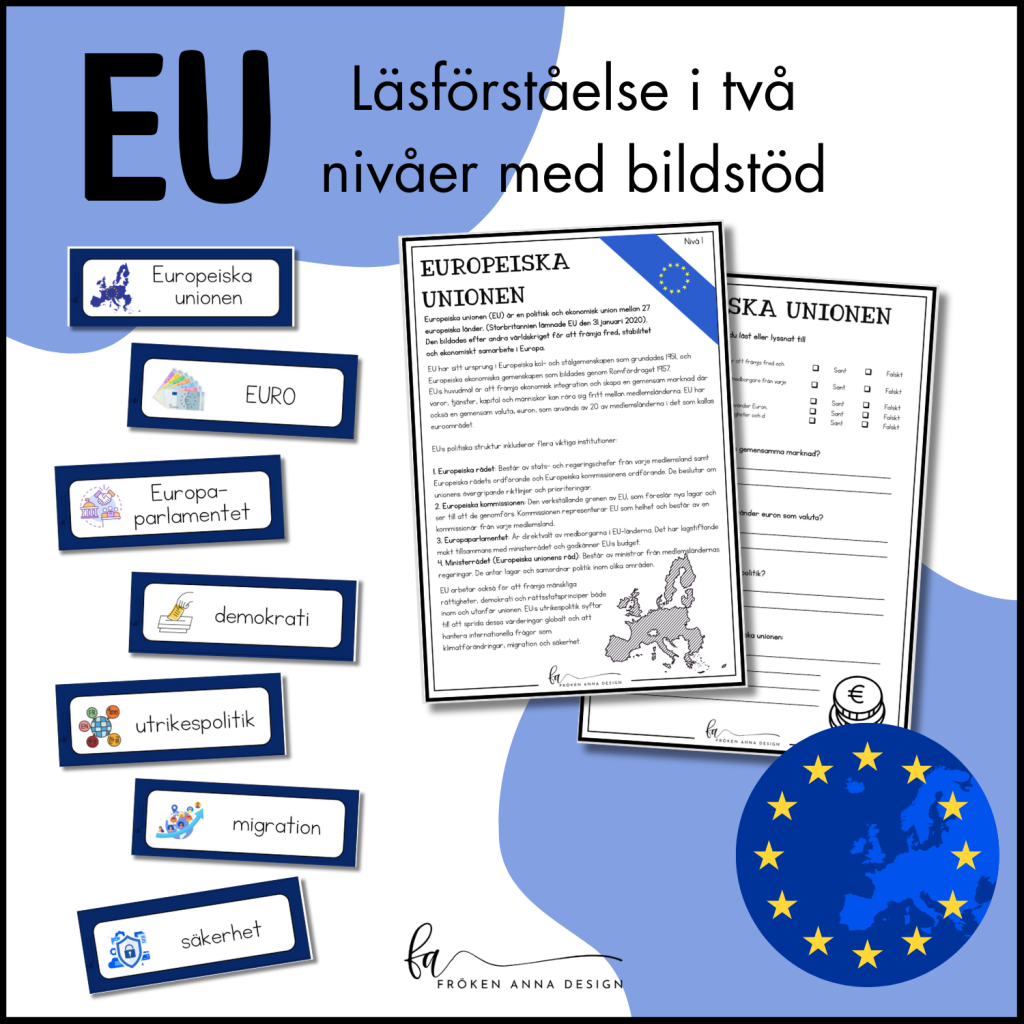 EU – Läsförtåelse i två nivåer + bildstöd