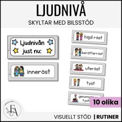 Ljudnivå i förskola och skola: bildstöd / visuellt stöd