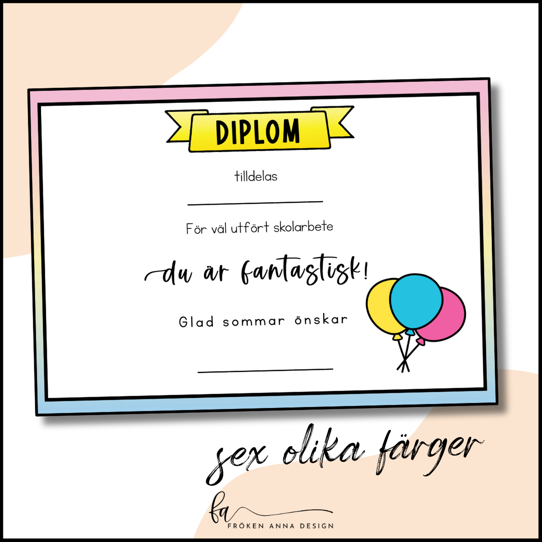 Diplom till avslutningen