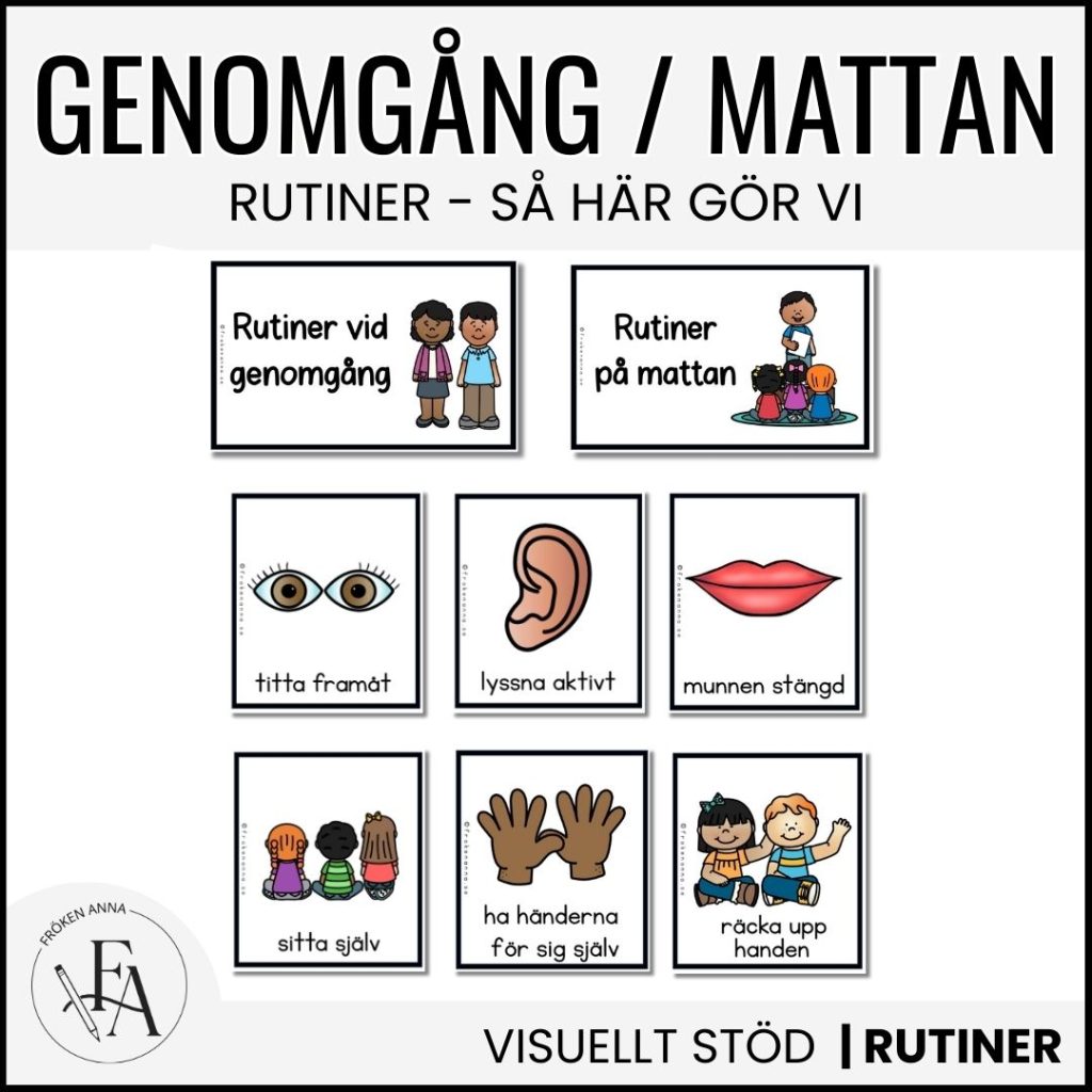 Rutiner på mattan och genomgång: Bildstöd