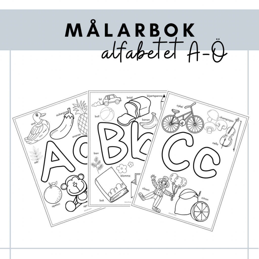 Målarbok – alfabetet A-Ö