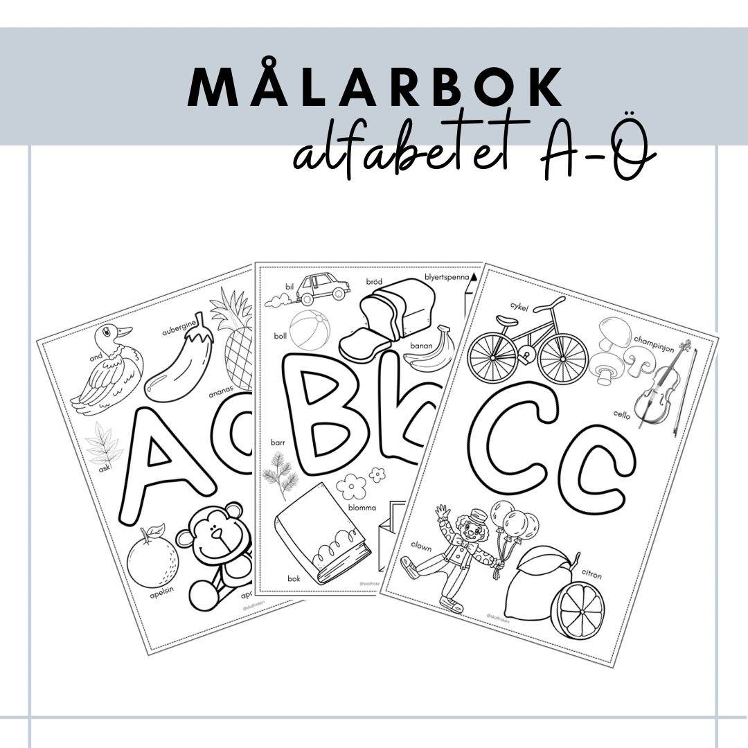Målarbok - alfabetet A-Ö