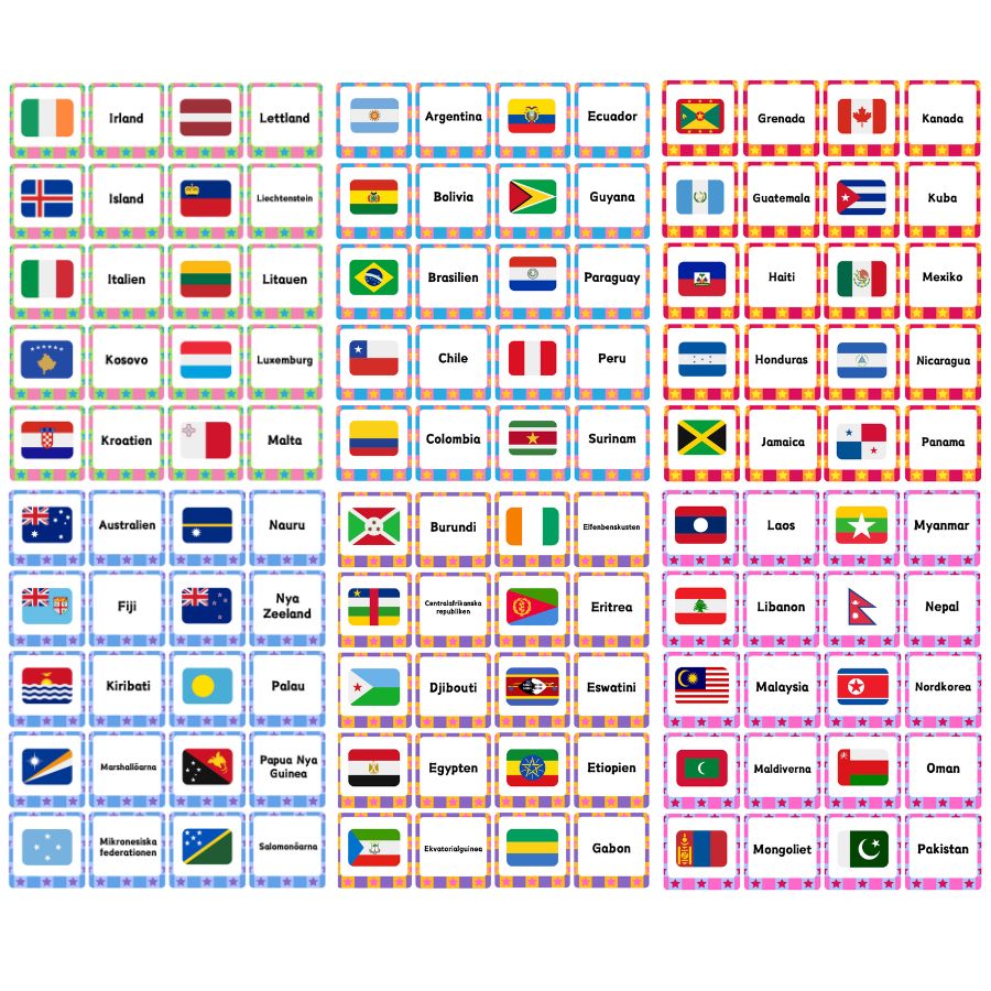 Världens länder: flaggor