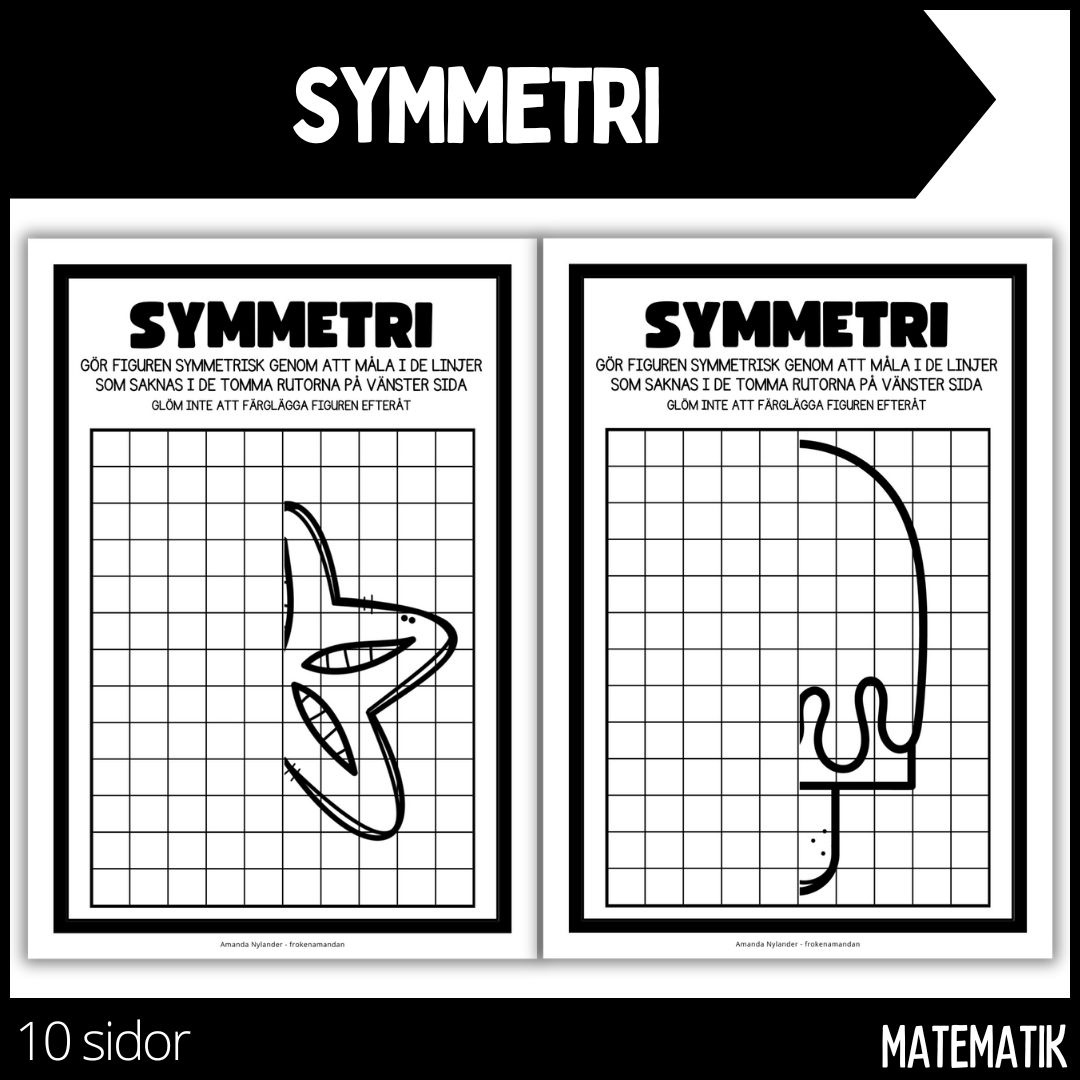 Symmetri - rita & färglägg