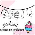 Girlang glassar. Färglägg till avslutningen - bild 1