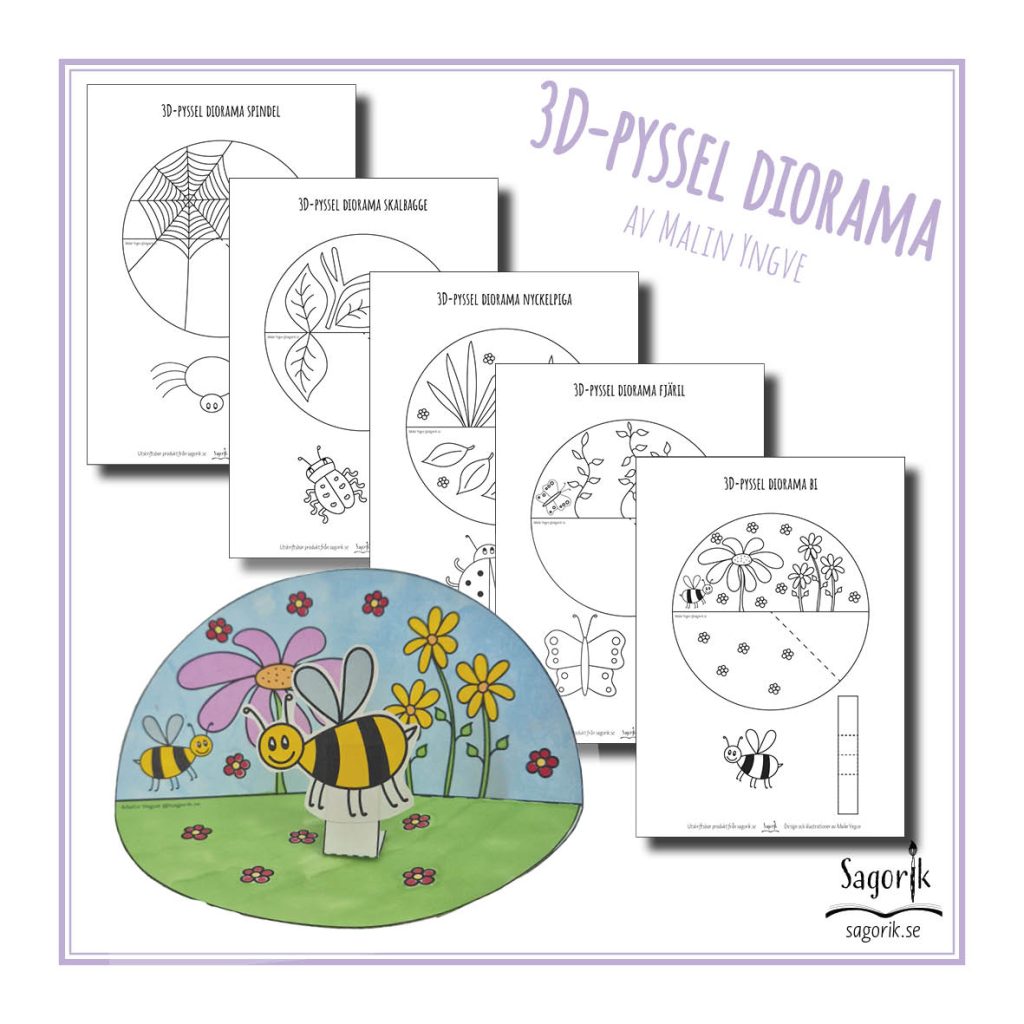 3D-pyssel diorama Insekter