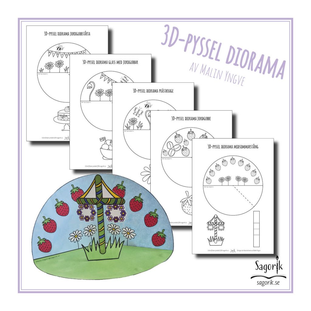 3D-pyssel diorama Midsommar