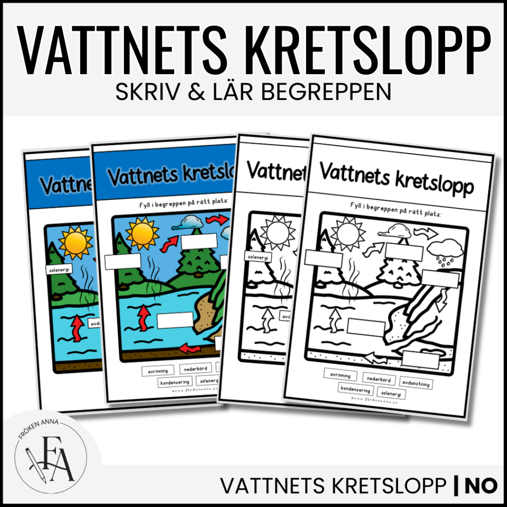 Vattnets Kretslopp: Skriv och fyll i