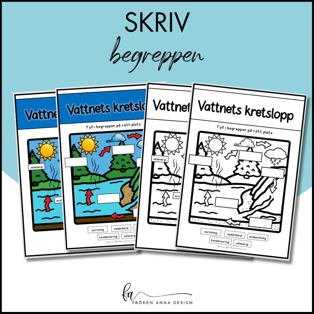 Vattnets Kretslopp: Skriv och fyll i