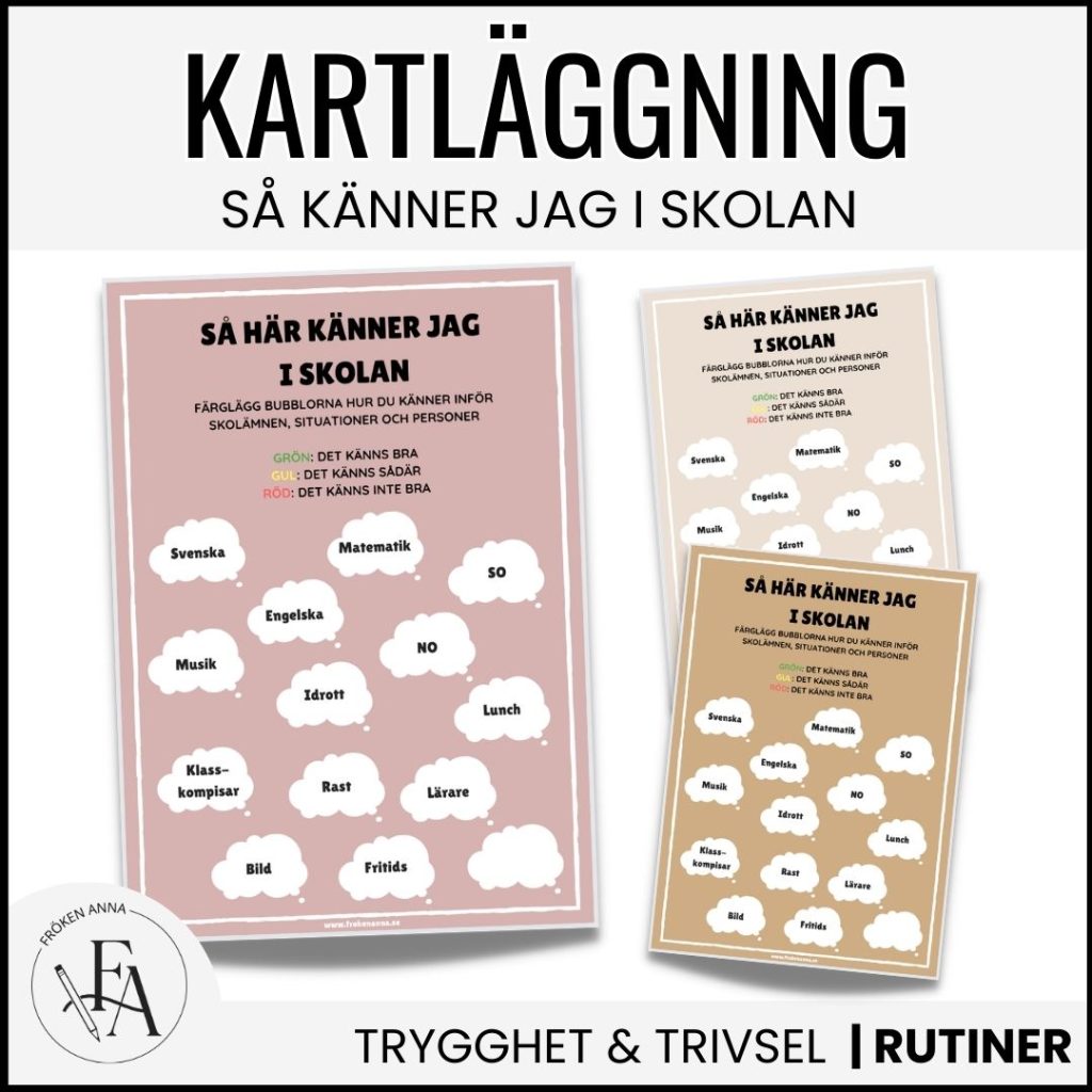 Enkel kartläggning: Så här känner jag i skolan