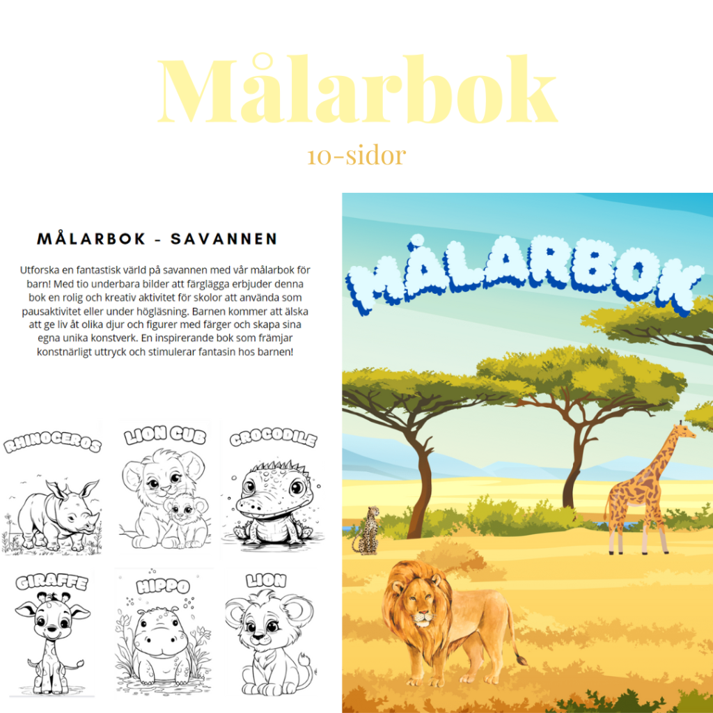 Målarbok – Savannen