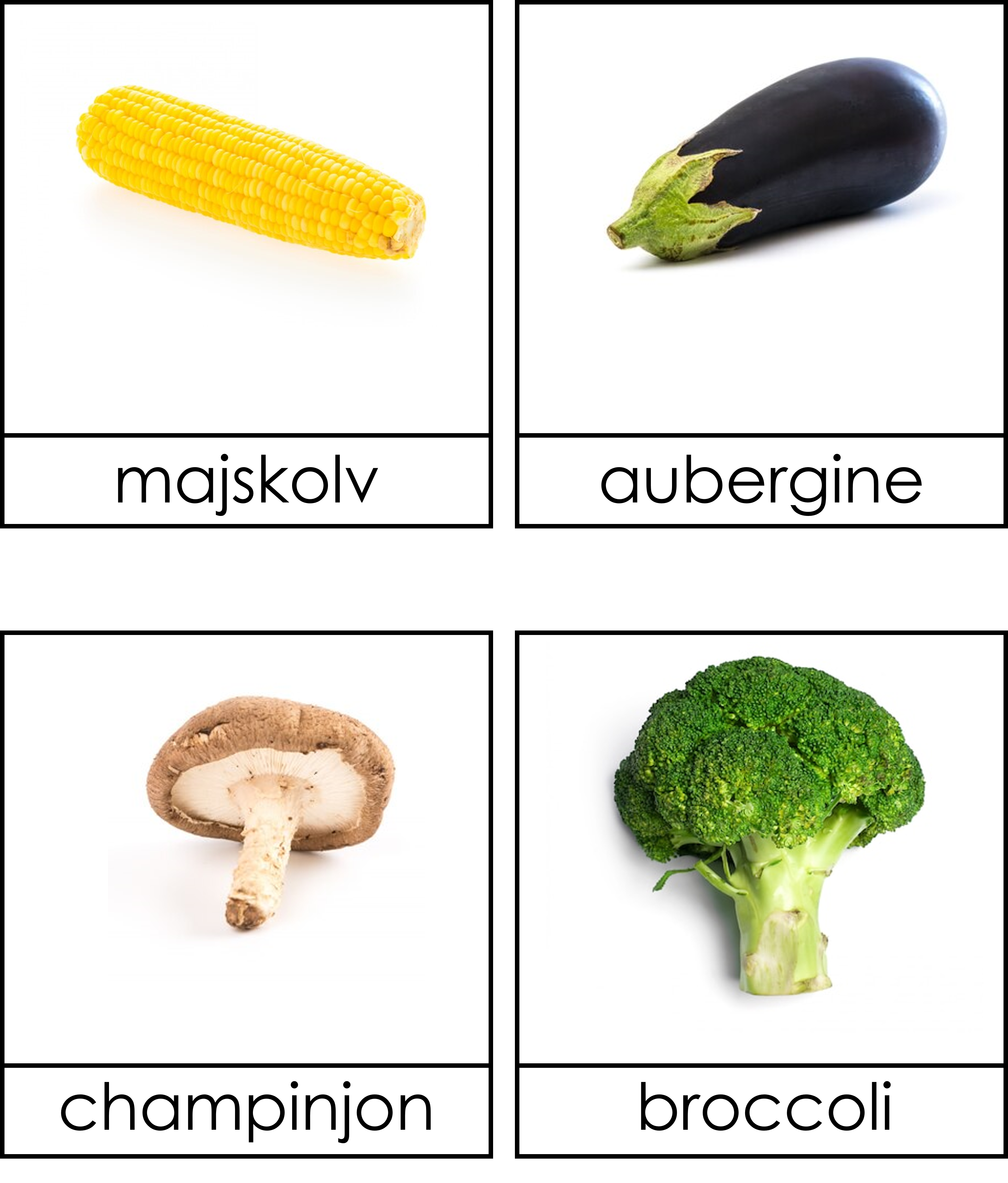 Grönsaker 3 delskort