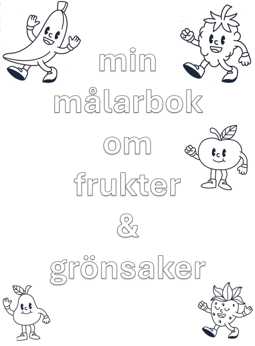 Målarbok - frukter och grönsaker
