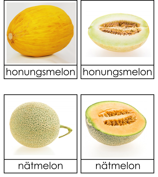 Hel och halv frukt, 3 del kort