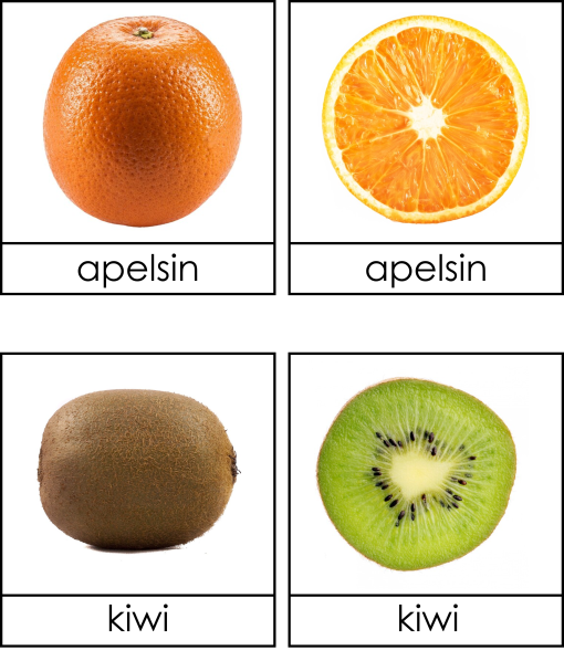 Hel och halv frukt, 3 del kort