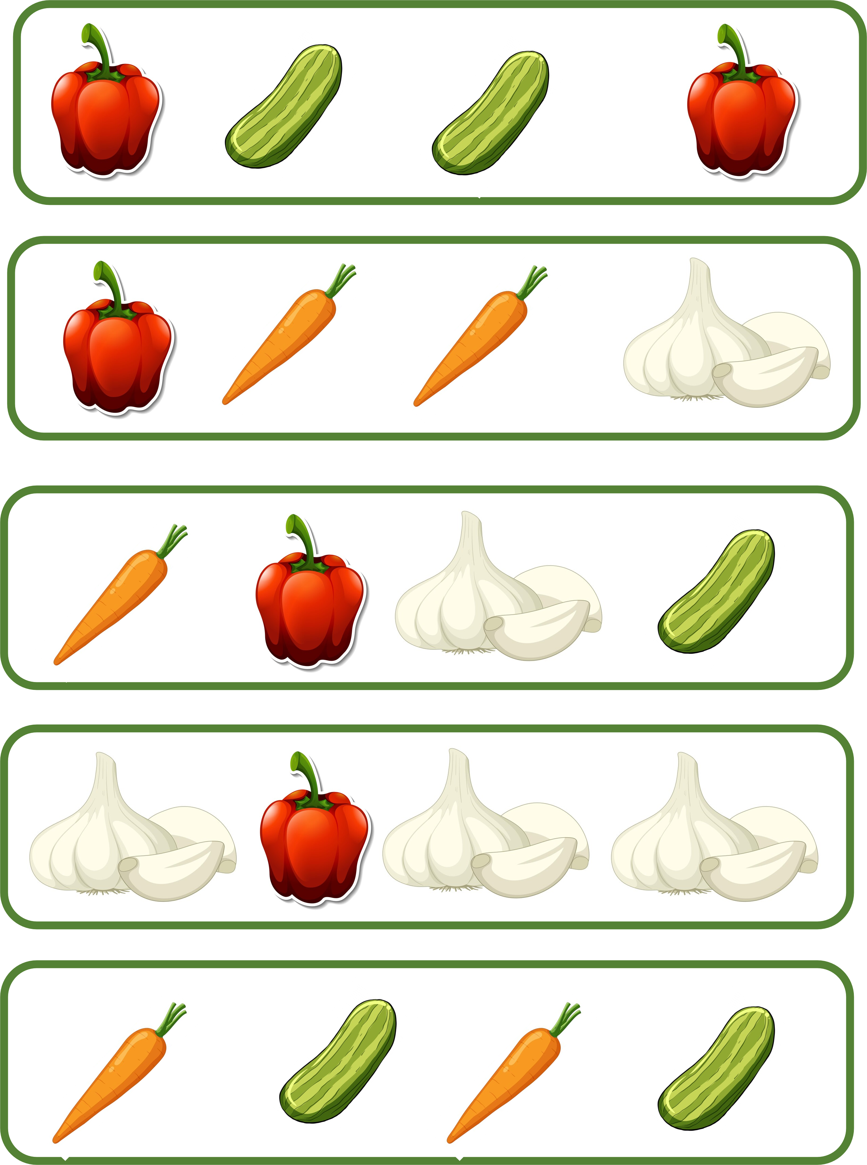 Härma mönstret - grönsaker