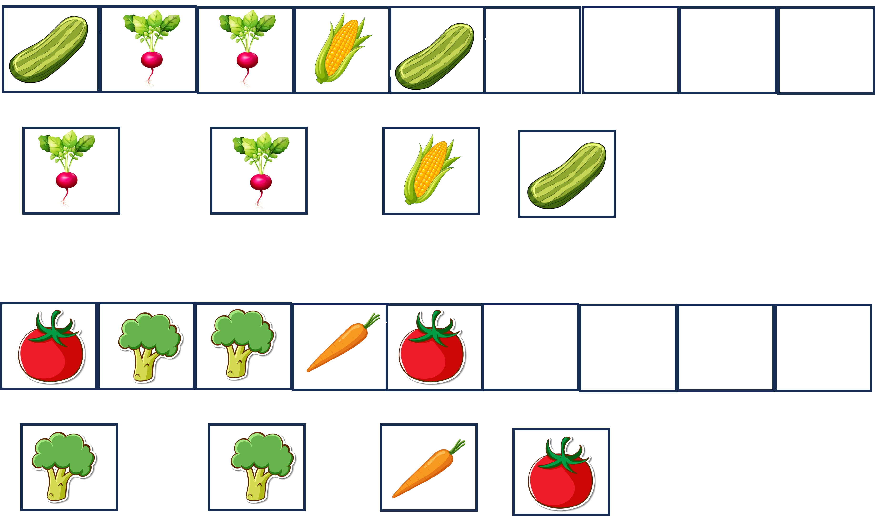 Fortsätt mönstret grönsaker