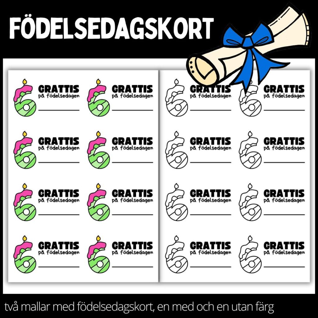 Födelsedagskort – materialpaket med två olika designs