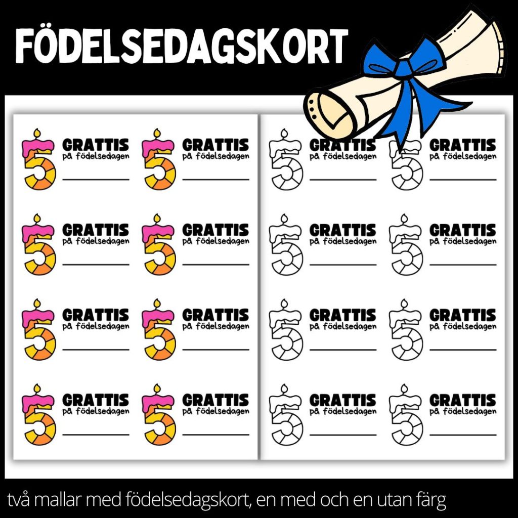 Födelsedagskort – materialpaket med två olika designs