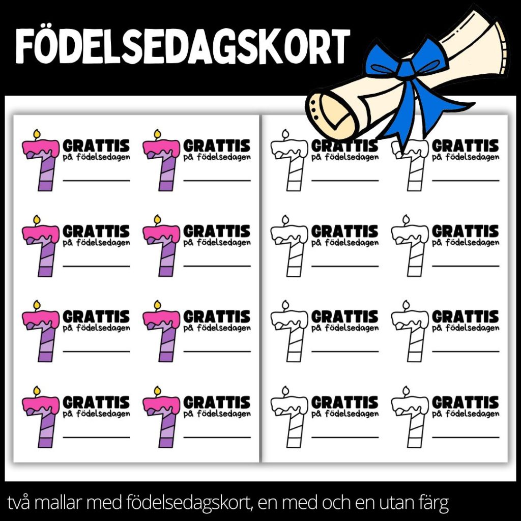 Födelsedagskort – materialpaket med två olika designs