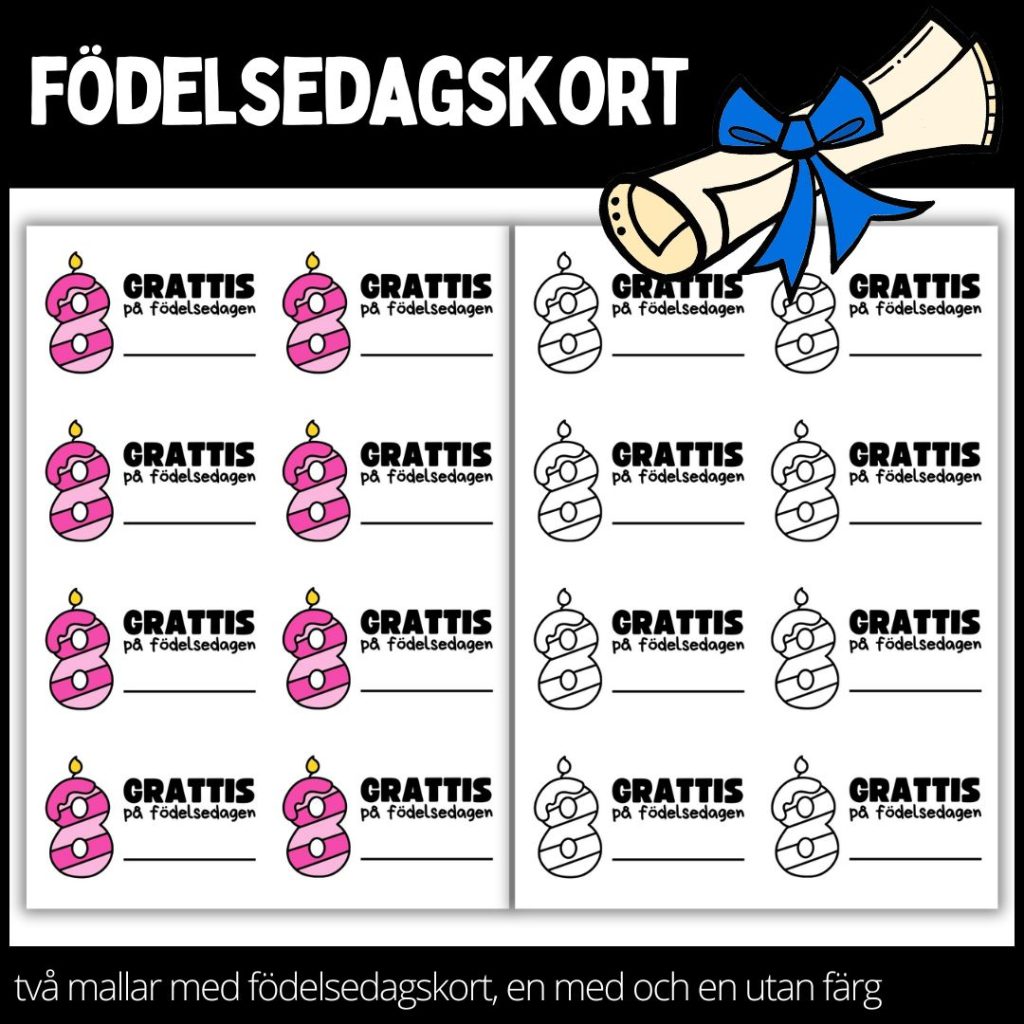 Födelsedagskort – materialpaket med två olika designs