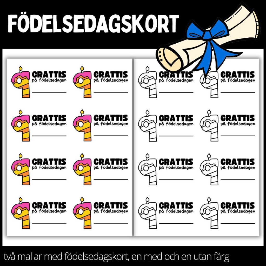 Födelsedagskort – materialpaket med två olika designs