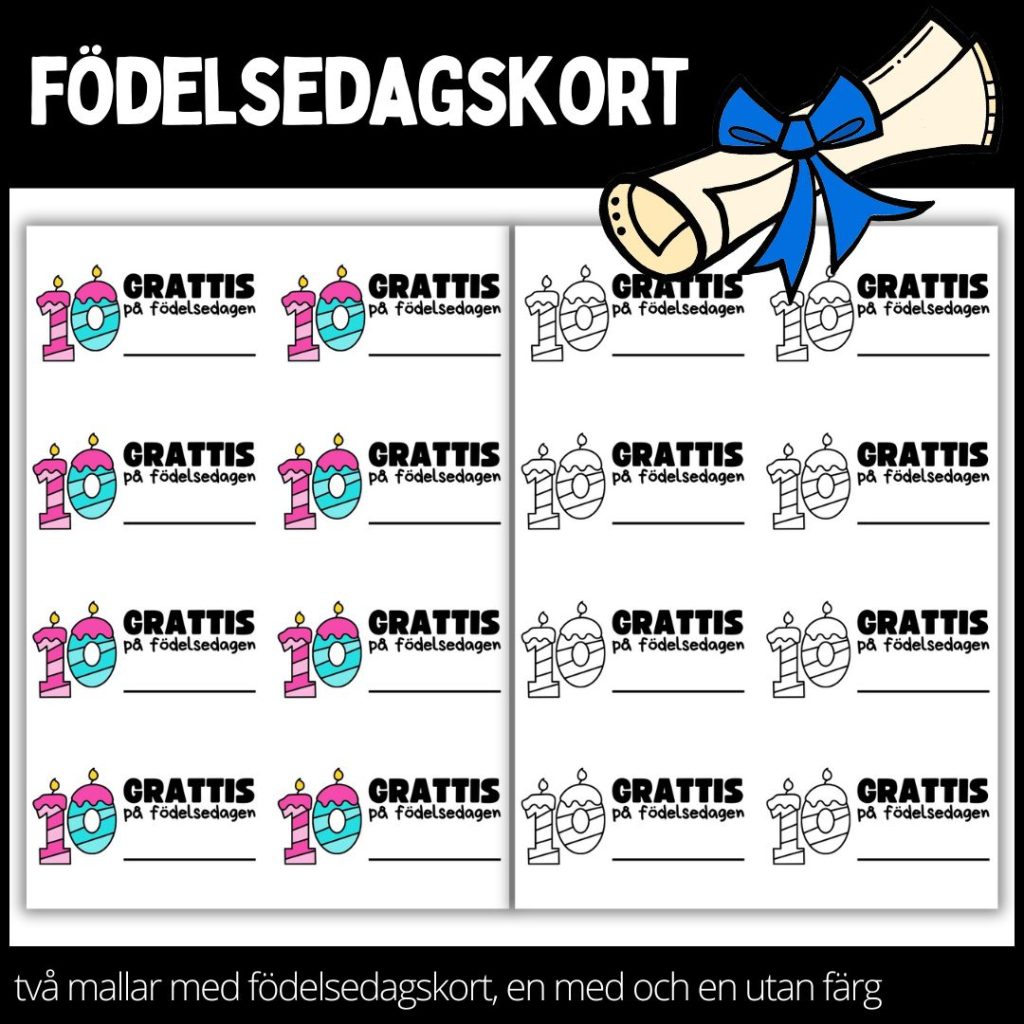 Födelsedagskort – materialpaket med två olika designs