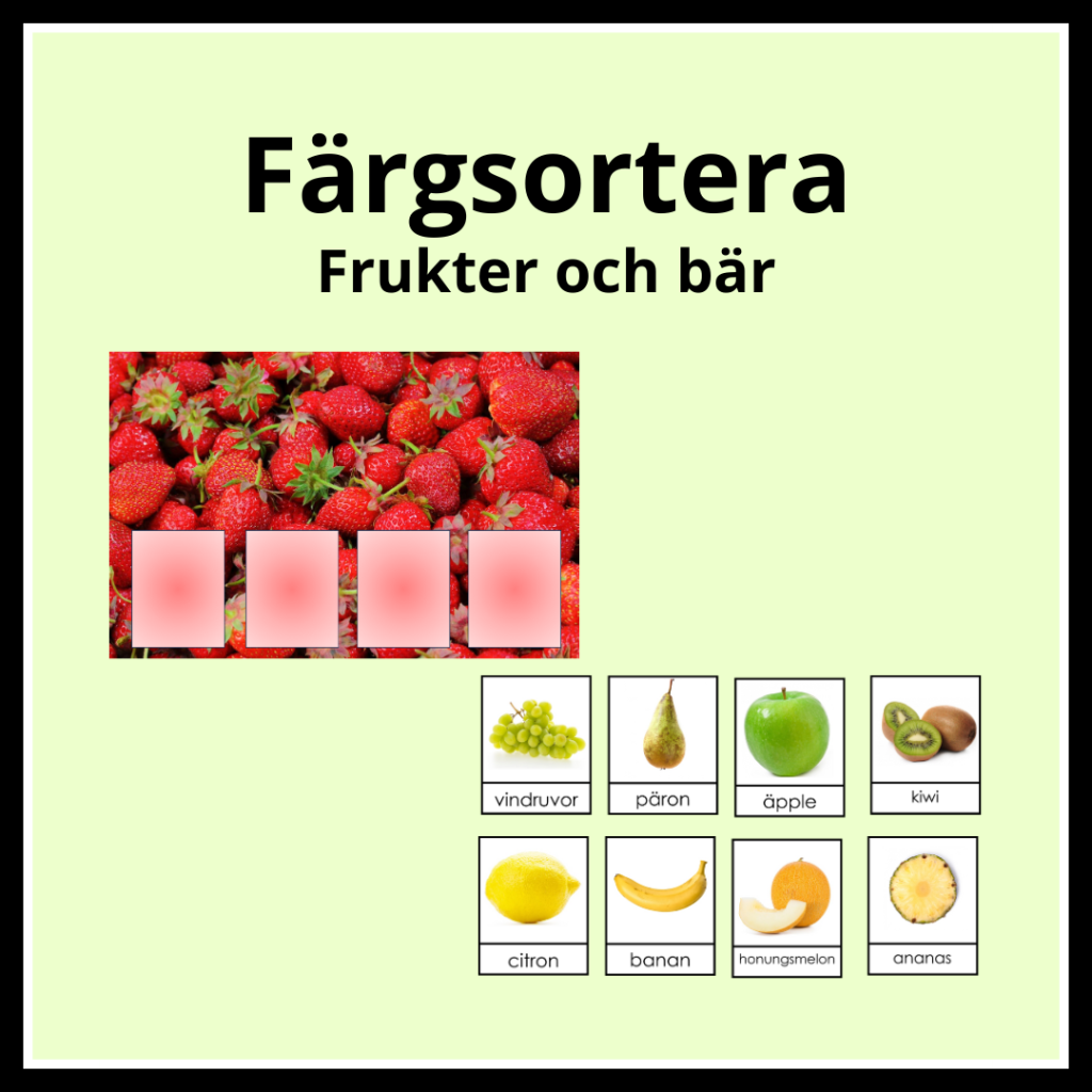 Färgsortera frukter och bär