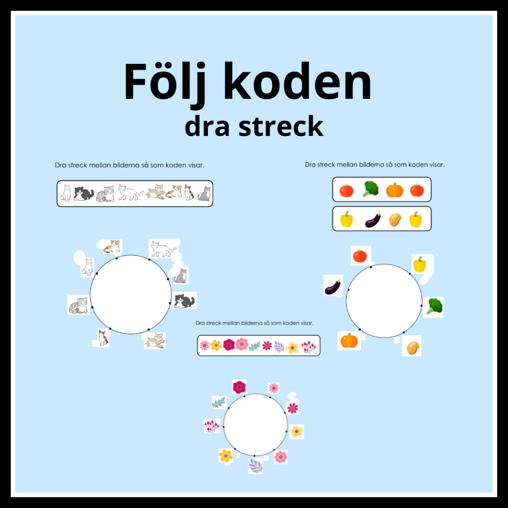 Följ koden – dra streck