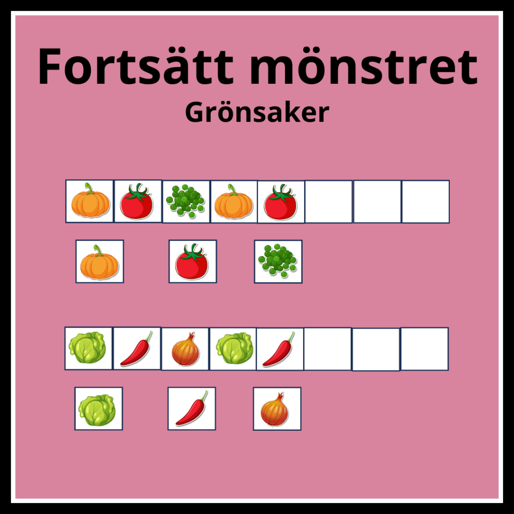 Fortsätt mönstret grönsaker