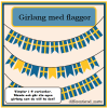 Girlang - vimplar med svenska flaggan
