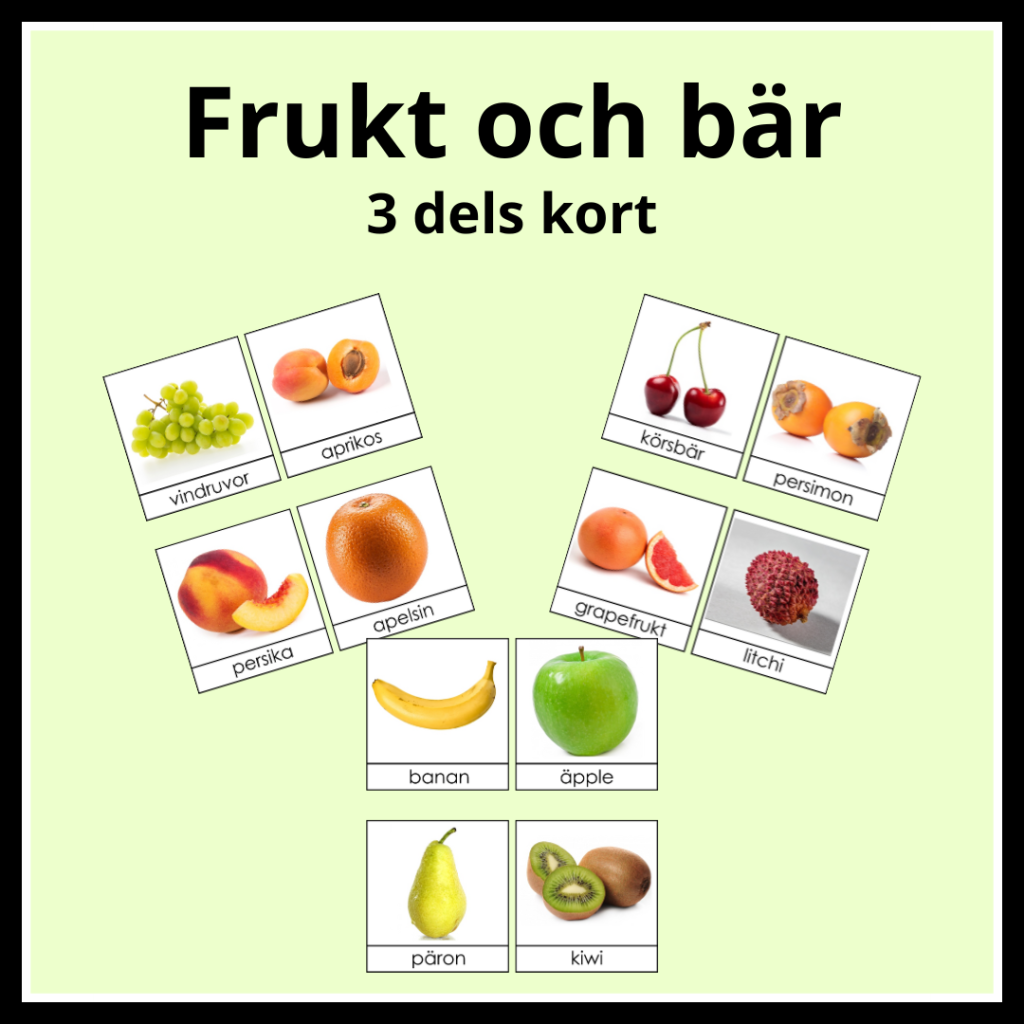 Frukt och bär 3 dels kort