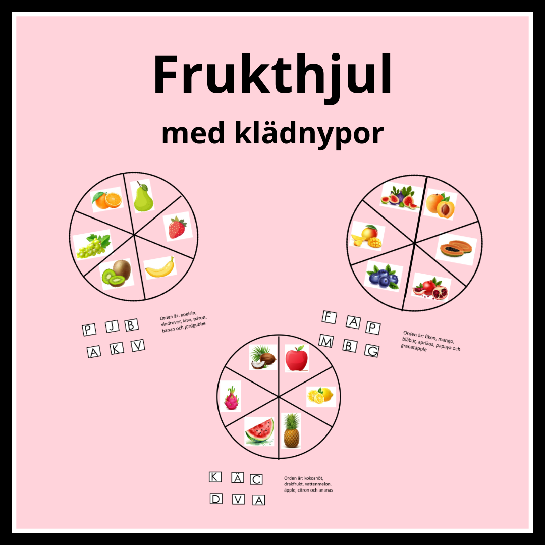 Frukthjul för klädnypor