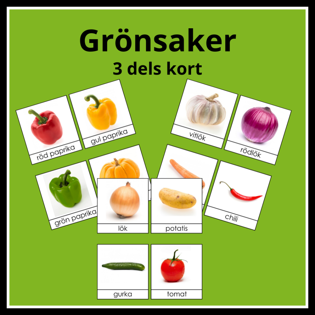 Grönsaker 3 delskort