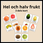Hel och halv frukt, 3 del kort - bild 1