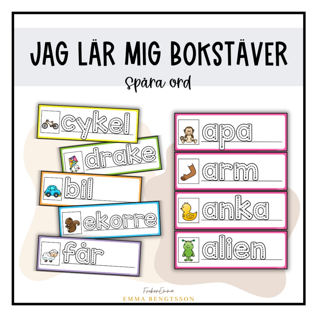 Jag lär mig bokstäver: spåra ord (alfabetet)