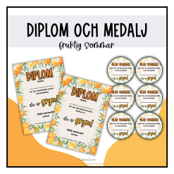 Diplom och medalj: fruktig sommar