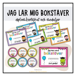 Jag lär mig bokstäver: diplom/certifikat/medaljer