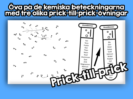 Grundämnenas kemiska beteckningar - Prick-till-prick