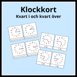 Klockkort kvart i och kvart över - bild 1