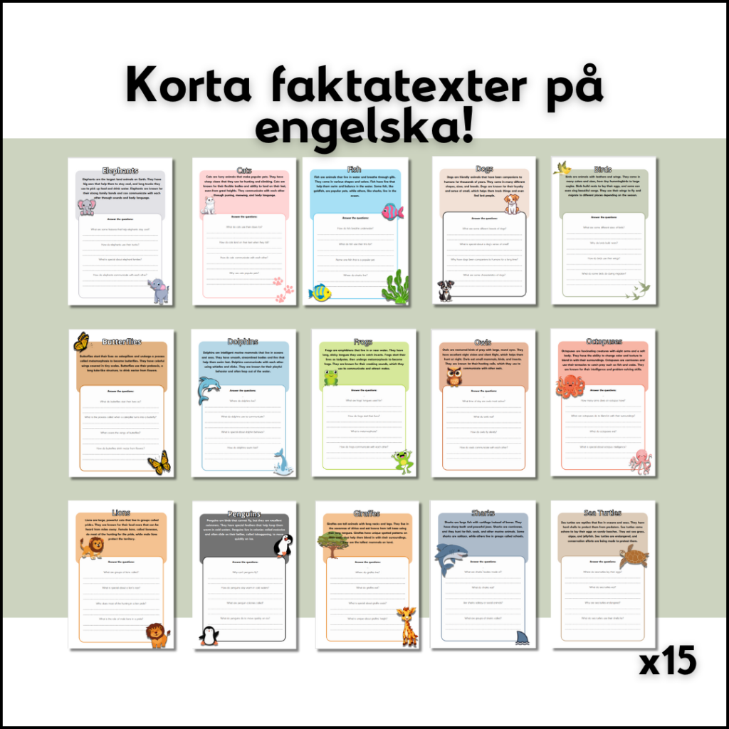 Korta faktatexter på engelska