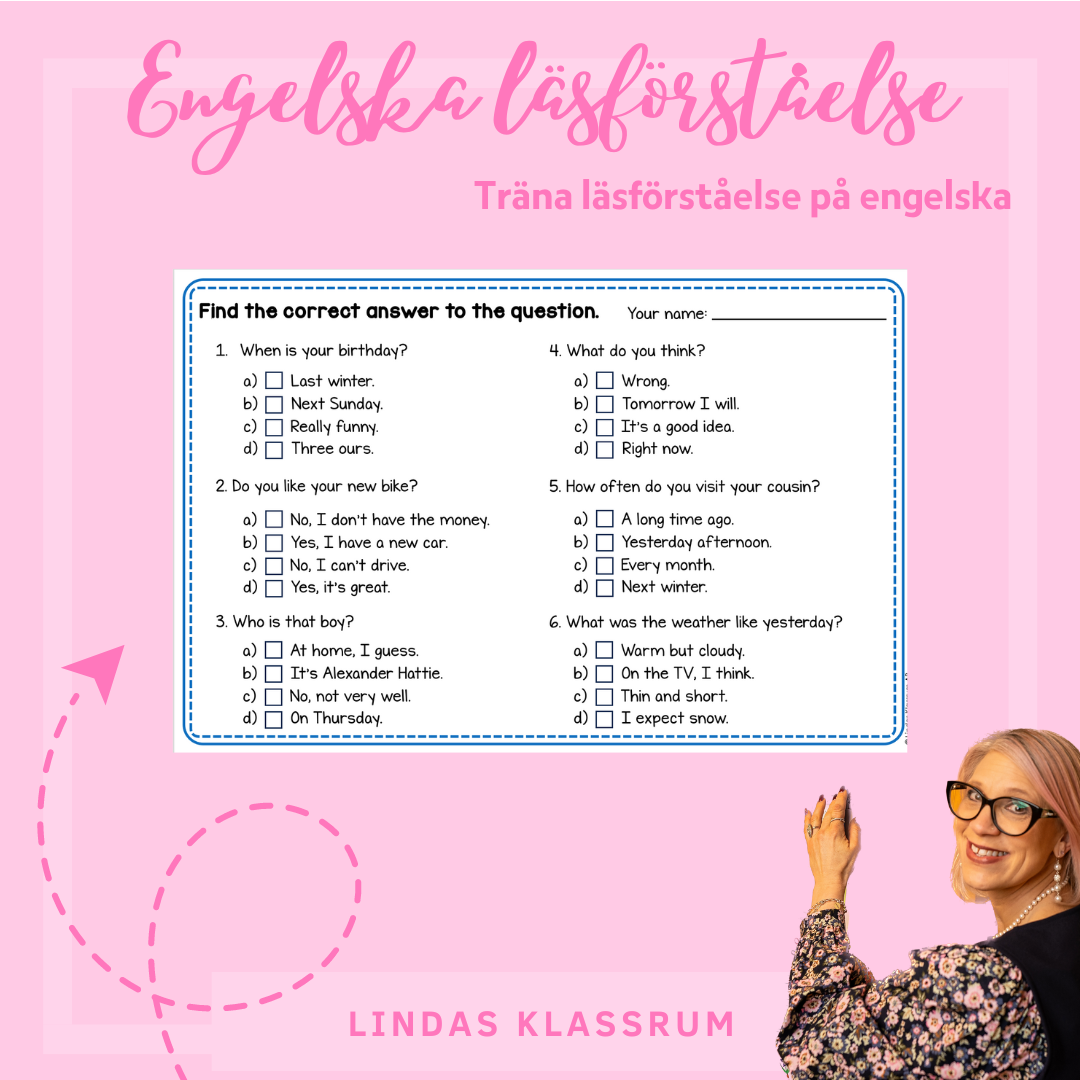 Engelska läsförståelse fraser