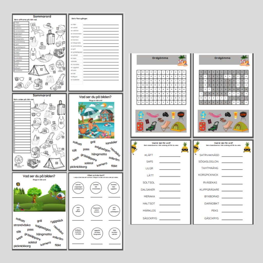 Ordbank. Sommarord